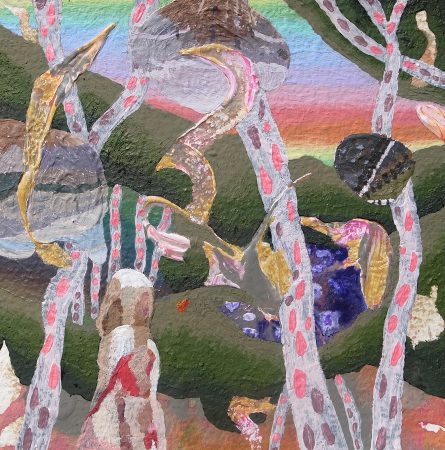 明るい森と暗い森を歩く I am walking in the bright forest and the dark forest [Acrylic on arches paper, AQYLA, 13×13cm, 2015]