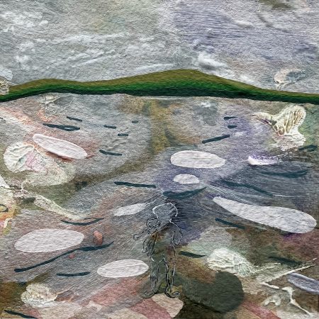 Into The Lake [Acrylic on arches paper, AQYLA, 13×13cm, 2023]