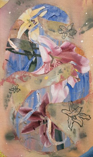 ユリノゲンソウ Lily's fantasy [Oil on cotton cloth, Medium, 41×24.2cm, 2024]